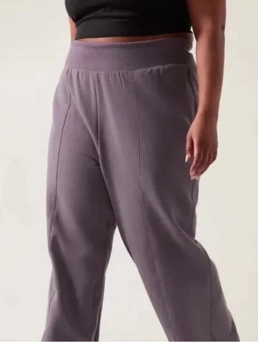 Athleta Retroplush straight Wide Leg Pants purple purplish gray joggers size 3X